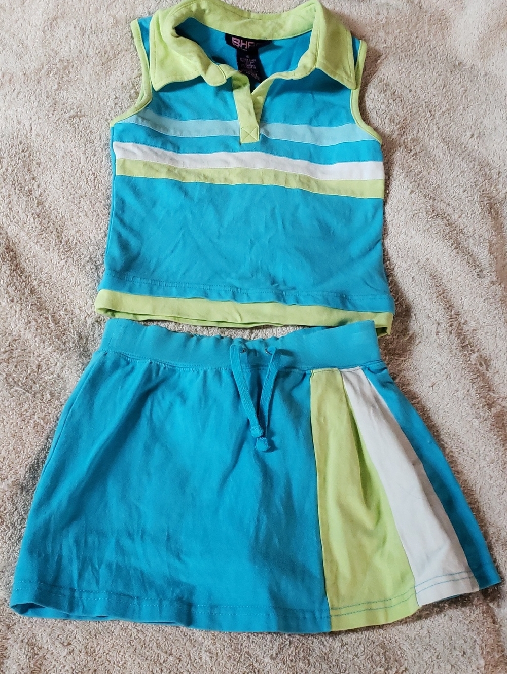 Beverly Hills Polo Club Turquoise Polo Top And Skort